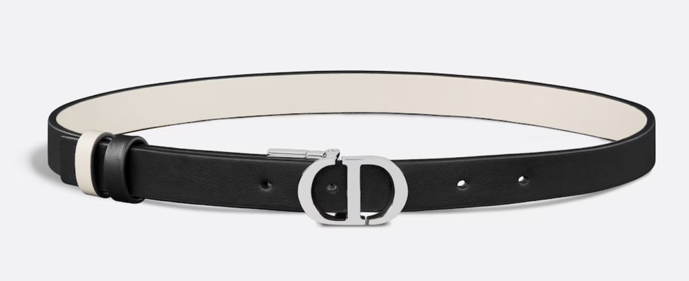 Christian Dior 30 Montaigne Reversible Belt in Black and